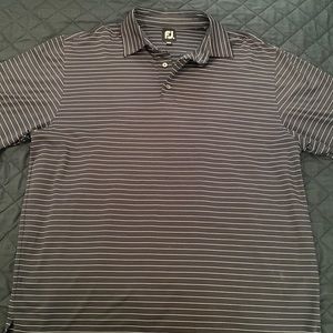 FootJoy men’s golf shirt. Navy with white stripes
